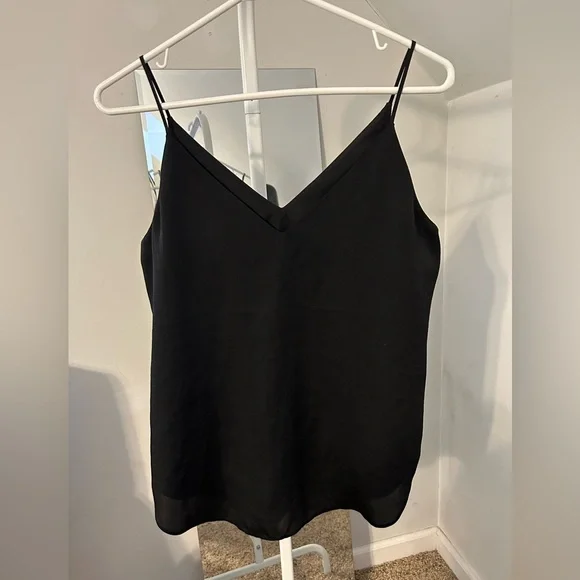 Express Satin V-Neck Downtown Cami - Black - Size Small - Picture 4 of 5